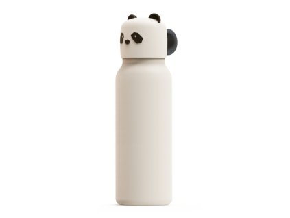 Dětská termoláhev v bílé barvě s víčkem medvídka pandy