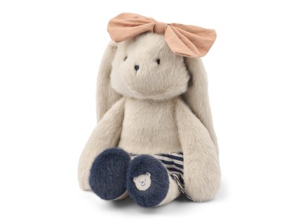 Plyšový zajíček s pruhovanou sukní a růžovou mašlí od Liewood