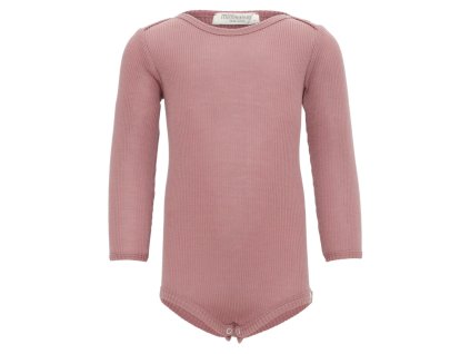 Merino body pro nejmenší prďolky v růžové barvě od značky Minimalisma