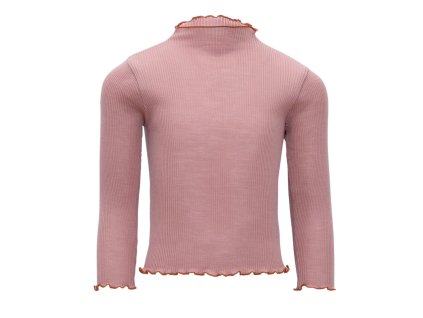 Žebrovaný merino rolák v růžové barvě od značky Minimalisma