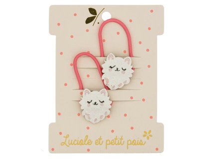 Pár mini gumiček se třpytivými kočičkami pro děti