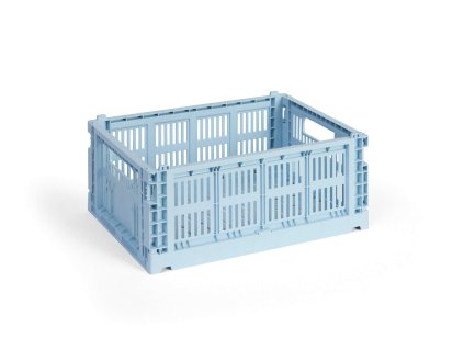 Úložný box Colour Crate Medium ve světle modré barvě od značky HAY