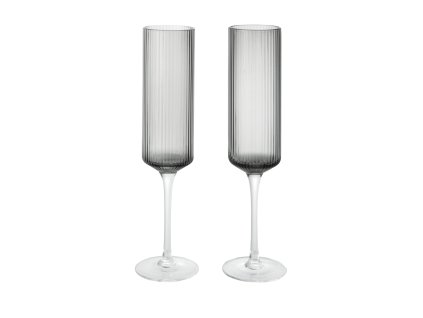 Skleničky Ripple Champagne Flutes v kouřové variantě od ferm LIVING