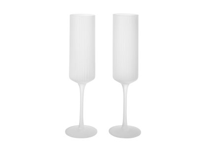 Skleničky Ripple Champagne Flutes z mléčného skla od ferm LIVING