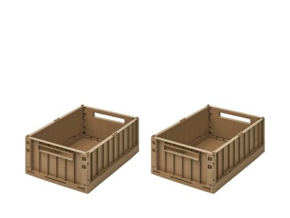 Úložné boxy Weston v hnědé barvě - 2 kusy ve velikosti M od Liewood