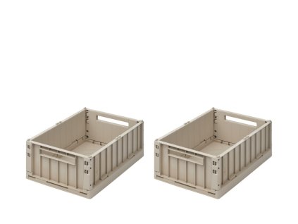 Úložné boxy Weston v šedo-béžové barvě - 2 kusy ve velikosti M od Liewood