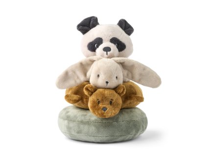 Plyšová stohovací věž pro malé děti - panda, medvěd, zajíc