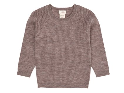 Klasický hnědý žebrovaný svetr z merino vlny pro děti od značky Copenhagne Colors