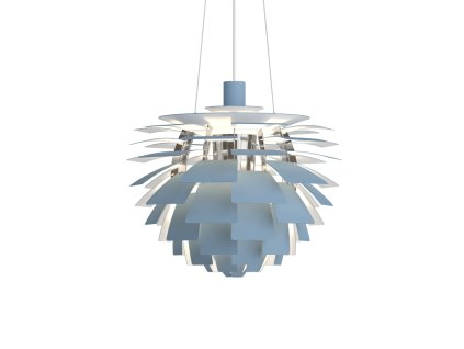 Závěsné svítidlo PH Artichoke Ø 48 cm "Dusty Blue / Chrome" Louis Poulsen