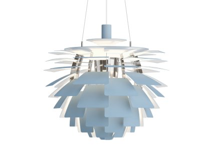 Závěsné svítidlo PH Artichoke Ø 60 cm "Dusty Blue / Chrome" Louis Poulsen