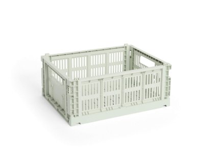 Úložný box Colour Crate Medium ve světle zelné barvě od značky HAY