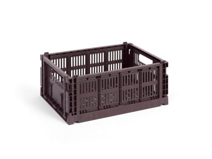 Úložný box Colour Crate Medium ve vínové barvě od značky HAY