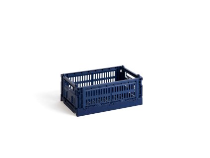 Úložný box Colour Crate Small v tmavě modré barvě od značky HAY