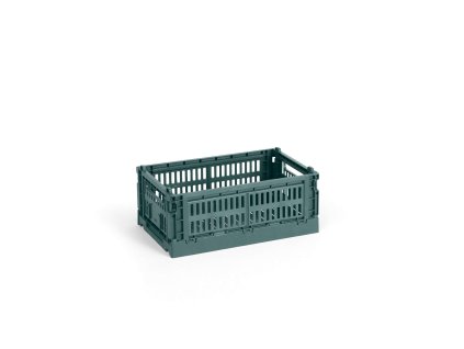 Úložný box Colour Crate Small v tmavě zelené barvě od značky HAY