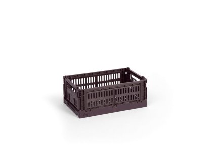 Úložný box Colour Crate Small ve vínové barvě od značky HAY