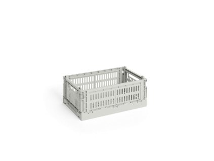 Úložný box Colour Crate Small v šedé barvě od značky HAY