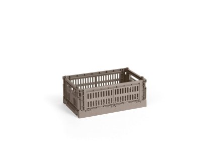 Úložný box Colour Crate Small v šedo-hnědé barvě od značky HAY
