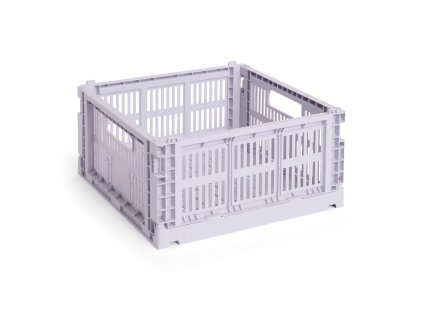 Úložný box Colour Crate Medium Square ve fialkové barvě od značky HAY