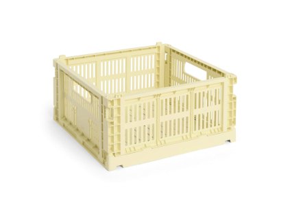 Úložný box Colour Crate Medium Square ve světle žluté barvě od značky HAY