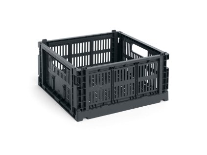 Úložný box Colour Crate Medium Square v černé barvě od značky HAY