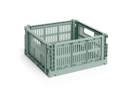 Úložný box Colour Crate Medium Square v zelené barvě od značky HAY