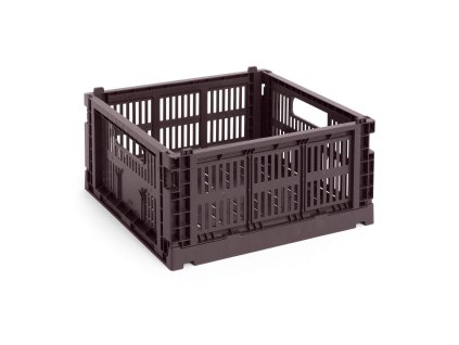 Úložný box Colour Crate Medium Square ve vínové barvě od značky HAY