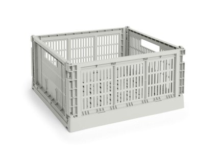 Úložný box Colour Crate Large Square  v šedé barvě od značky HAY