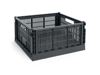 Úložný box Colour Crate Large Square v černé barvě od znčky HAY