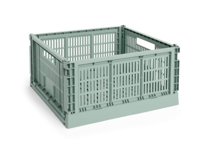 Úložný box Colour Crate Large Square v zelené barvě od značky HAY