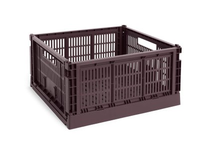Úložný box Colour Crate Large Square  ve vínové barvě od značky HAY