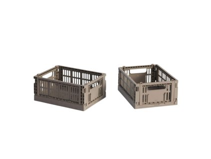 Úložné boxy Colour Crate X Small v šedo-hnědé barvě od značky HAY