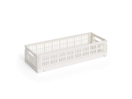 Úložný box Colour Crate Mini Oblong v bílé barvě od značky HAY