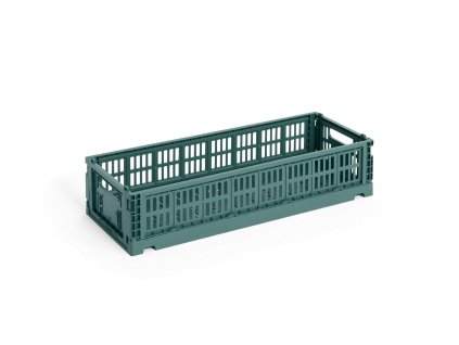 Úložný box Colour Crate Mini Oblong v tmavě zelené barvě