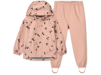 Nepromokavý set do deště - kalhoty a bunda z lehkého softshellového materiálu v růžové barvě od Liewood