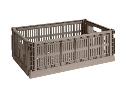 Úložný box Colour Crate Large v hnědo-šedé barvě od značky HAY