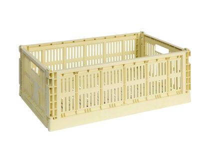 Úložný box Colour Crate Large ve světle žluté barvě od značky HAY