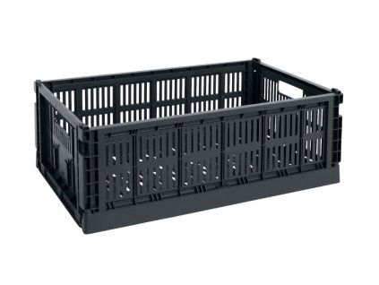 Úložný box Colour Crate Large v černé barvě od značky HAY