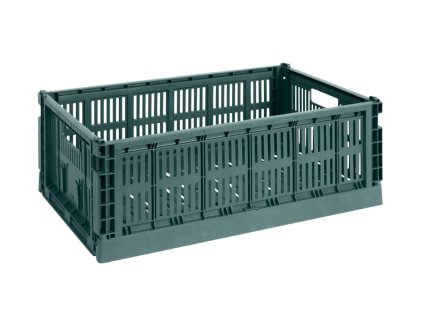 Úložný box Colour Crate Large v tmavě zelené barvě od značky HAY