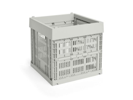 Úložný box Colour Crate Cube v šedé barvě od značky HAY