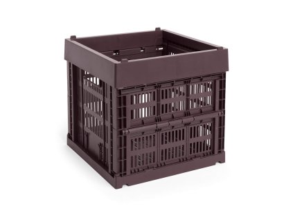Úložný box Colour Crate Cube ve vínové barvě od značky HAY