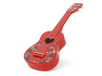 Dřevěné ukulele "Barbados Cherry" Konges Sløjd - v červené barvě pro děti