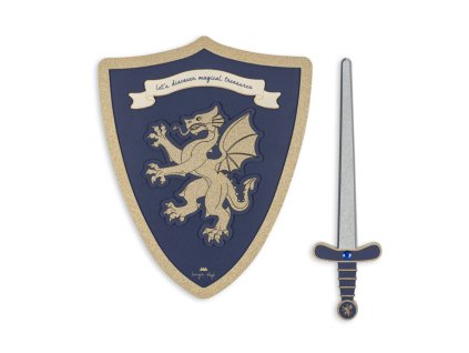 Štít s mečem pro malé rytíře "Midnight Navy" Konges Sløjd