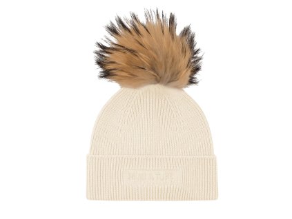 Dětská merino čepice s bambulí v krémové barvě od značky Mini A Ture