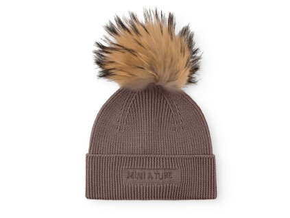 Dětská merino čepice s bambulí v hnědé barvě od Mini A Ture
