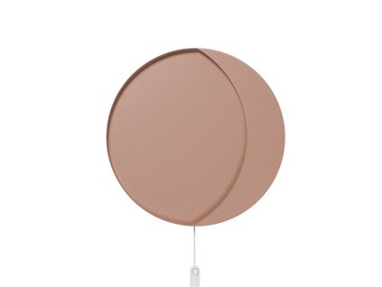 Nástěnná růžová lampa ve tvaru ubývajího měsíce po úplňku od ferm LIVING