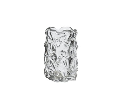 Ručně vyrobená skleněná váza od značky ferm LIVING s výškou 18 cm