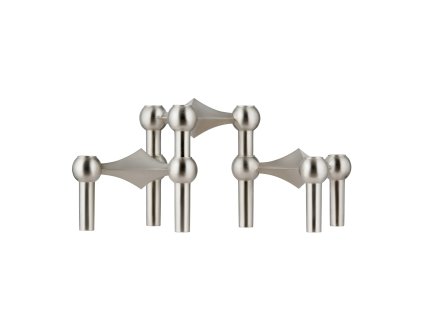 Modulární svícen STOFF Nagel v matném chromovaném provedení - set 3 kusů