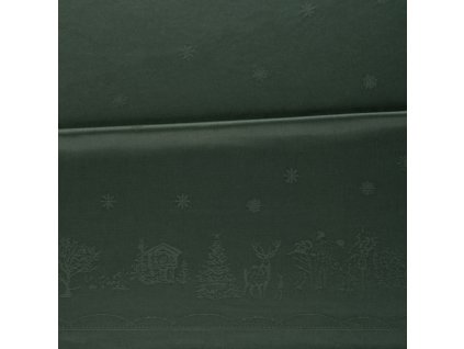 Vánoční ubrus Julemorgen - 140 x 200 cm WIK & WALSØE s motivy zimní krajiny a zvířátky