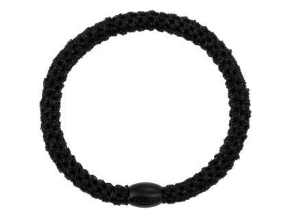 Tenká gumička do vlasů v černé barvě se třpytkami