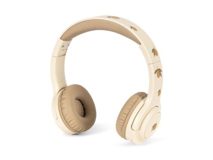 Bezdrátová dětská sluchátka v růžové barvě se vzorem citronků od Konges Sløjd